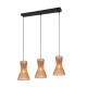 Trio-R31833026 - Bijou - Matt Black 3 Light over Island Fitting with Paper Yarn Shade