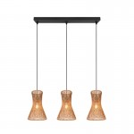 Bijou - Matt Black 3 Light over Island Fitting with Paper Yarn Shade Bijou - Matt Black 3 Light over Island Fitting with Paper Yarn Shade