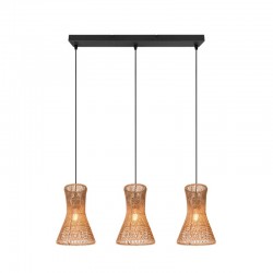 Bijou - Matt Black 3 Light over Island Fitting with Paper Yarn Shade Bijou - Matt Black 3 Light over Island Fitting with Paper Yarn Shade
