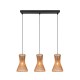 Trio-R31833026 - Bijou - Matt Black 3 Light over Island Fitting with Paper Yarn Shade