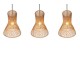 Trio-R31833026 - Bijou - Matt Black 3 Light over Island Fitting with Paper Yarn Shade