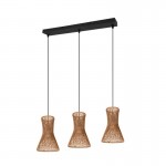 Bijou - Matt Black 3 Light over Island Fitting with Paper Yarn Shade Bijou - Matt Black 3 Light over Island Fitting with Paper Yarn Shade