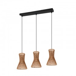 Bijou - Matt Black 3 Light over Island Fitting with Paper Yarn Shade Bijou - Matt Black 3 Light over Island Fitting with Paper Yarn Shade