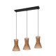 Trio-R31833026 - Bijou - Matt Black 3 Light over Island Fitting with Paper Yarn Shade