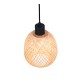 Trio-R31941036 - Amelie - Matt Black Pendant with Natural Bamboo Shade