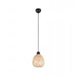 Amelie - Matt Black Pendant with Natural Bamboo Shade Amelie - Matt Black Pendant with Natural Bamboo Shade