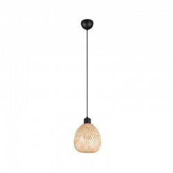 Amelie - Matt Black Pendant with Natural Bamboo Shade Amelie - Matt Black Pendant with Natural Bamboo Shade
