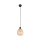 Trio-R31941036 - Amelie - Matt Black Pendant with Natural Bamboo Shade