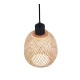 Trio-R31941036 - Amelie - Matt Black Pendant with Natural Bamboo Shade