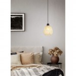 Amelie - Matt Black Pendant with Natural Bamboo Shade Amelie - Matt Black Pendant with Natural Bamboo Shade