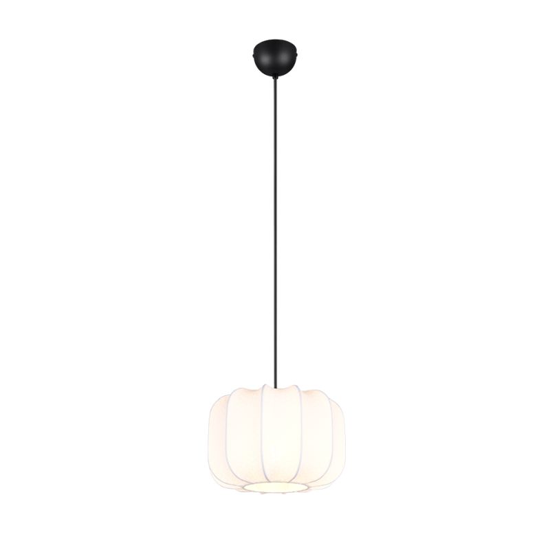 Trio-R31971001 - Madeline - Matt Black Pendant with White Fabric Shade ∅ 25 cm