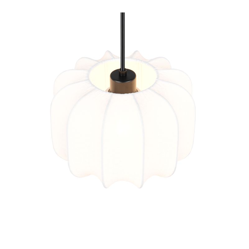 Trio-R31971001 - Madeline - Matt Black Pendant with White Fabric Shade ∅ 25 cm