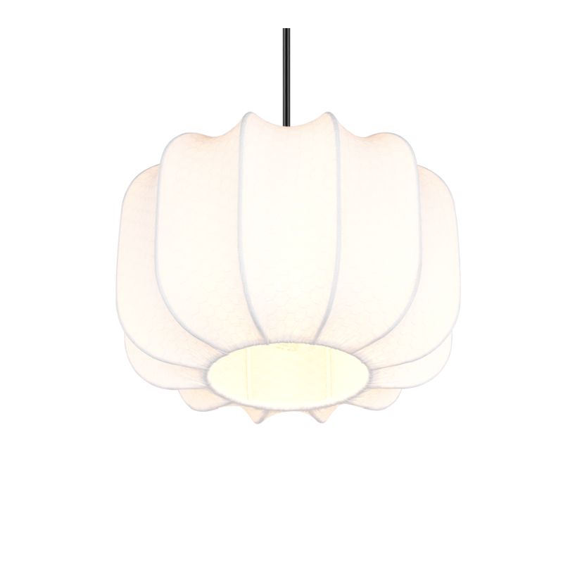 Trio-R31971001 - Madeline - Matt Black Pendant with White Fabric Shade ∅ 25 cm