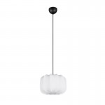 Madeline - Matt Black Pendant with White Fabric Shade ∅ 25 cm Madeline - Matt Black Pendant with White Fabric Shade ∅ 25 cm