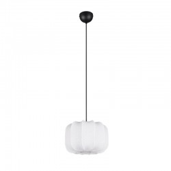 Madeline - Matt Black Pendant with White Fabric Shade ∅ 25 cm Madeline - Matt Black Pendant with White Fabric Shade ∅ 25 cm
