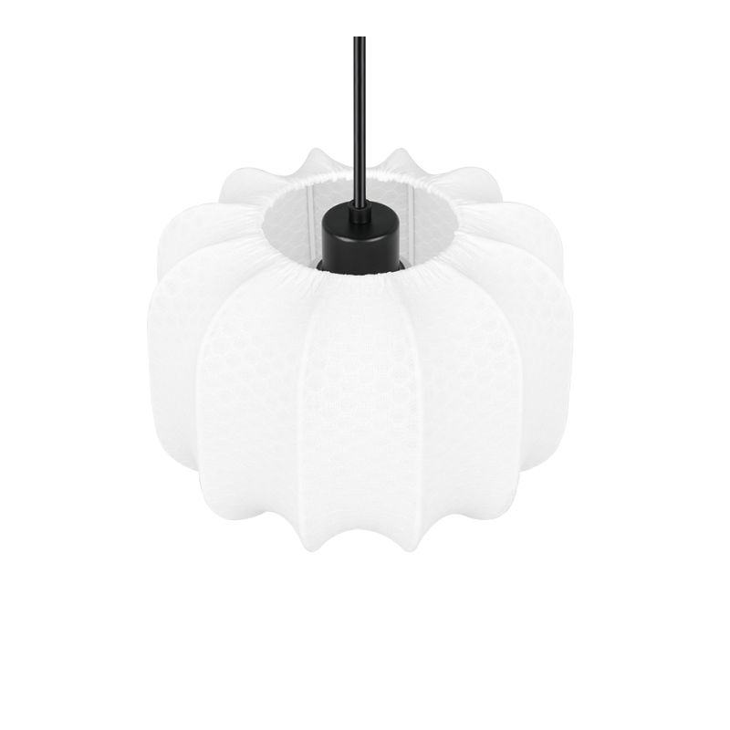 Trio-R31971001 - Madeline - Matt Black Pendant with White Fabric Shade ∅ 25 cm