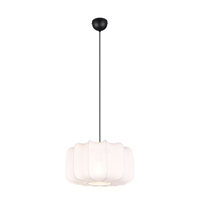 Trio-R31971901 - Madeline - Matt Black Pendant with White Fabric Shade ∅ 40 cm