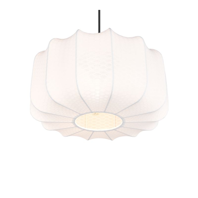 Trio-R31971901 - Madeline - Matt Black Pendant with White Fabric Shade ∅ 40 cm