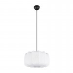 Madeline - Matt Black Pendant with White Fabric Shade ∅ 40 cm Madeline - Matt Black Pendant with White Fabric Shade ∅ 40 cm