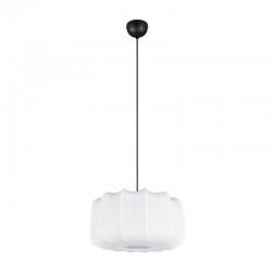 Madeline - Matt Black Pendant with White Fabric Shade ∅ 40 cm Madeline - Matt Black Pendant with White Fabric Shade ∅ 40 cm