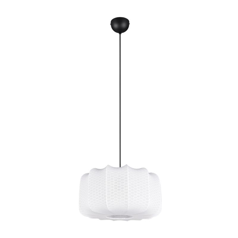 Trio-R31971901 - Madeline - Matt Black Pendant with White Fabric Shade ∅ 40 cm