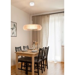Monte - Natural Wooden CCT Pendant with White Diffuser Monte - Natural Wooden CCT Pendant with White Diffuser