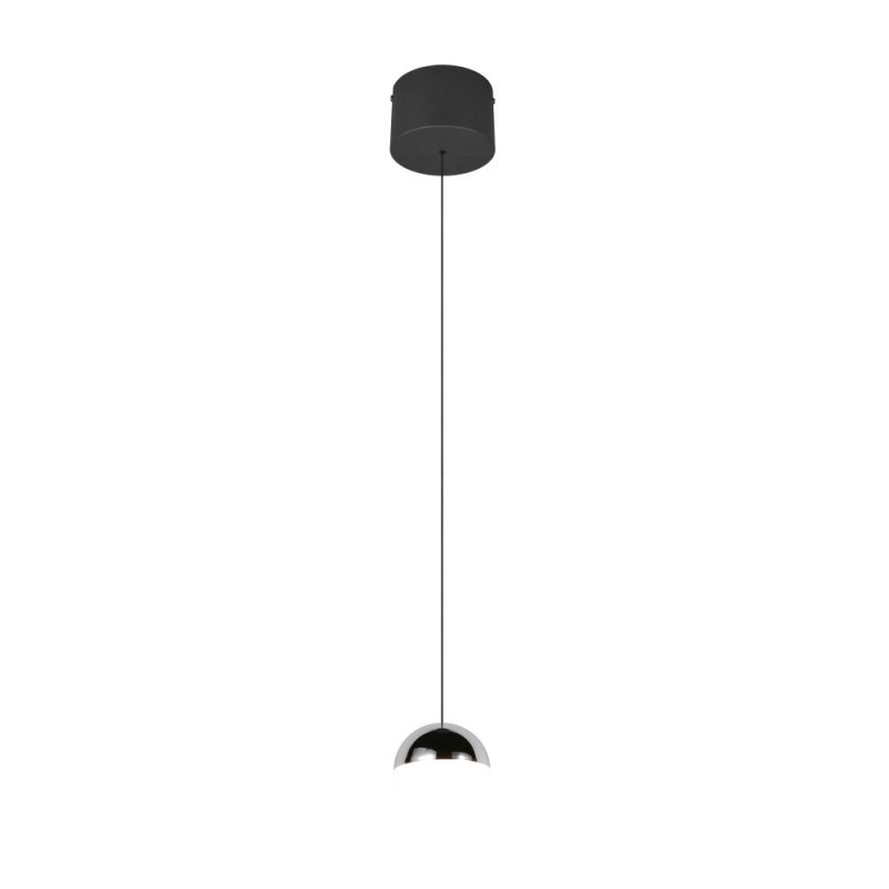 Trio-R33551106 - Senta - Chrome & Black Rise and Fall Pendant with White Diffuser