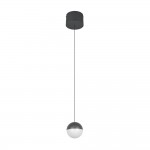 Senta - Anthracite Rise and Fall Pendant with White Diffuser