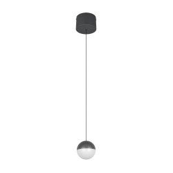 Senta - Anthracite Rise and Fall Pendant with White Diffuser