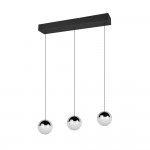 Senta - Chrome & Black 3 Light over Island Fitting with White Diffuser