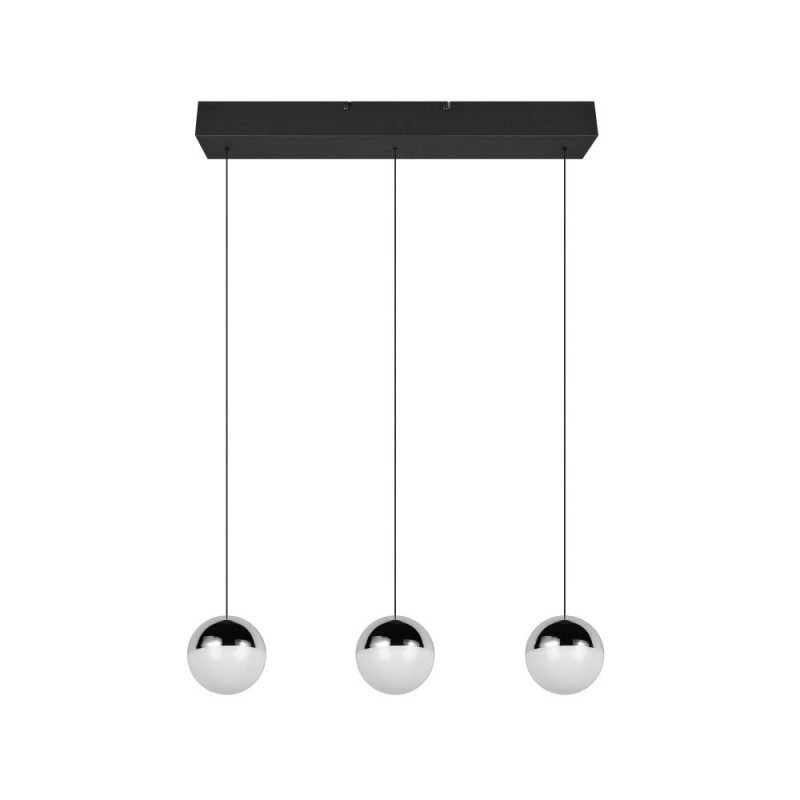 Trio-R33553106 - Senta - Chrome & Black 3 Light over Island Fitting with White Diffuser