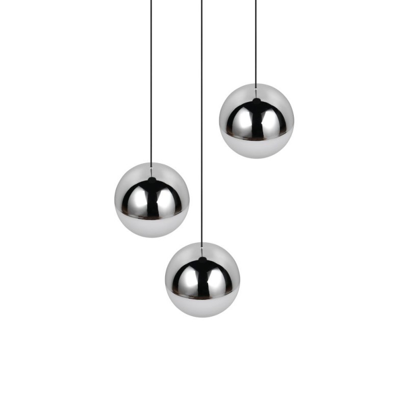 Trio-R33553306 - Senta - Chrome & Black 3 Light Cluster Pendant with White Diffuser