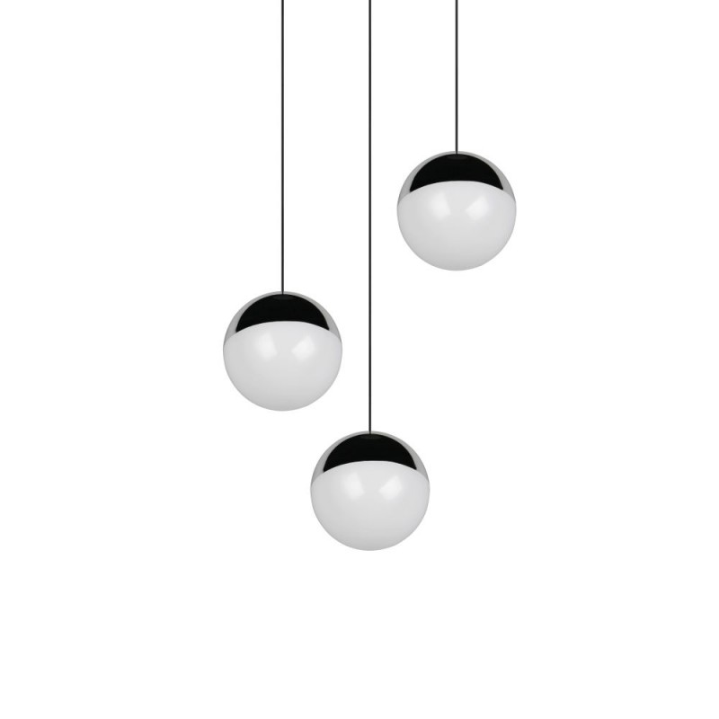 Trio-R33553306 - Senta - Chrome & Black 3 Light Cluster Pendant with White Diffuser