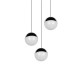 Trio-R33553306 - Senta - Chrome & Black 3 Light Cluster Pendant with White Diffuser