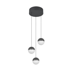 Senta - Anthracite 3 Light Cluster Pendant with White Diffuser