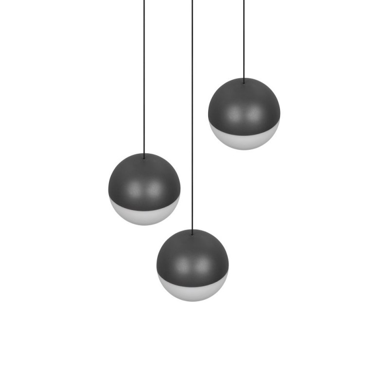 Trio-R33553342 - Senta - Anthracite 3 Light Cluster Pendant with White Diffuser