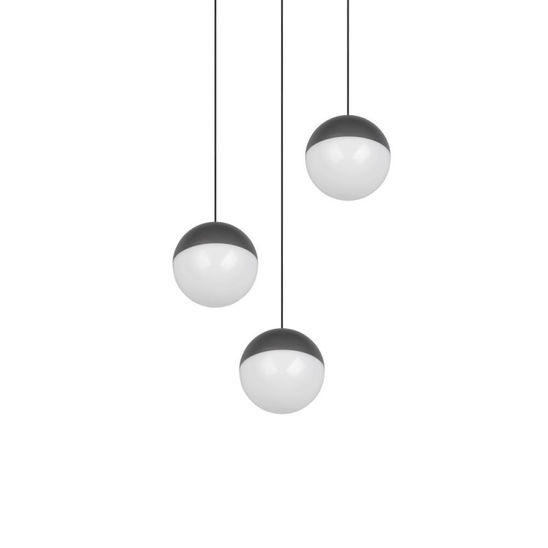 Trio-R33553342 - Senta - Anthracite 3 Light Cluster Pendant with White Diffuser