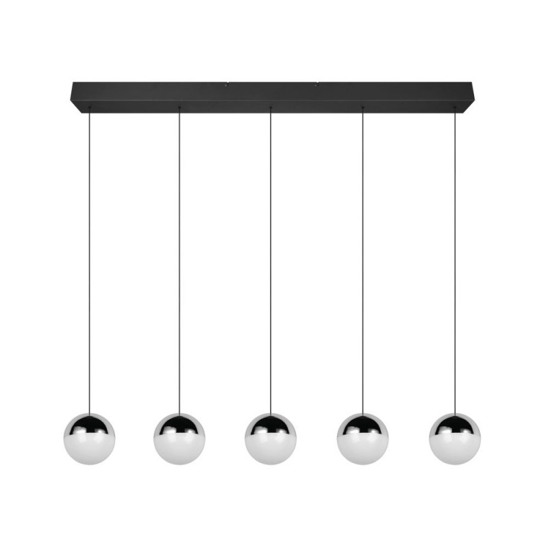 Trio-R33555106 - Senta - Chrome & Black 5 Light over Island Fitting with White Diffuser