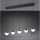 Trio-R33555106 - Senta - Chrome & Black 5 Light over Island Fitting with White Diffuser