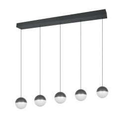 Senta - Anthracite 5 Light over Island Fitting with White Diffuser