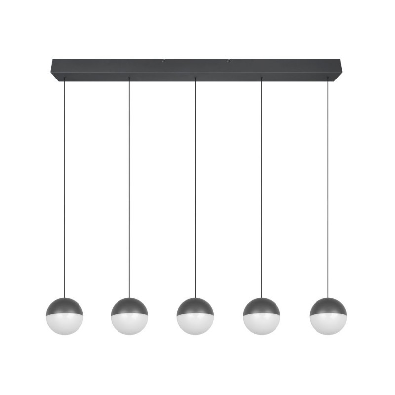 Trio-R33555142 - Senta - Anthracite 5 Light over Island Fitting with White Diffuser