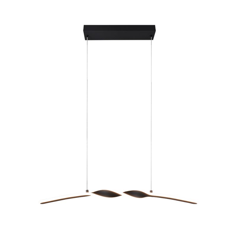 Trio-R35791132 - Ginko - Matt Black LED over Island Fitting