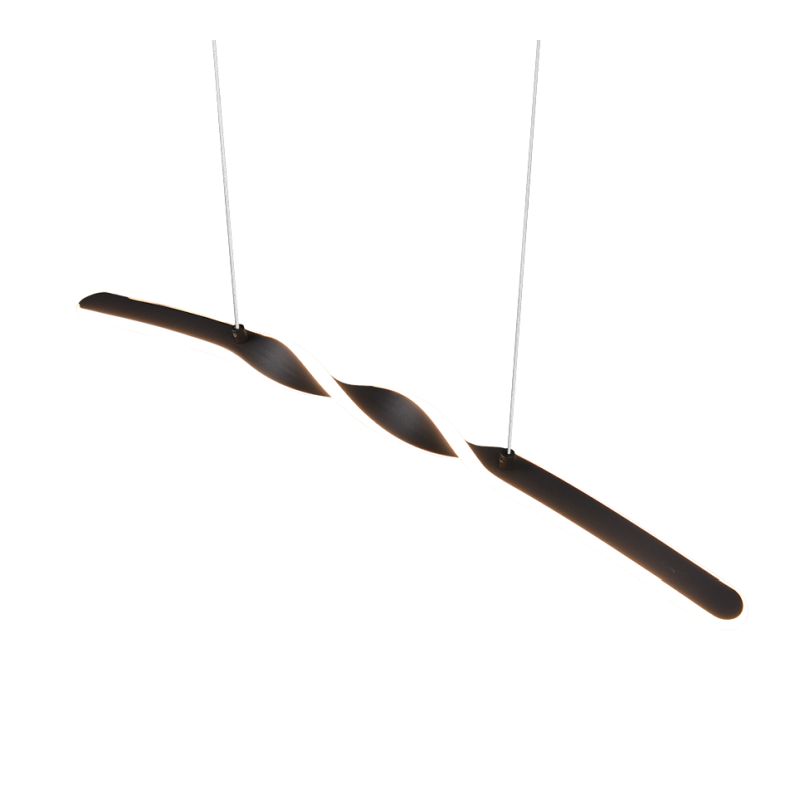 Trio-R35791132 - Ginko - Matt Black LED over Island Fitting