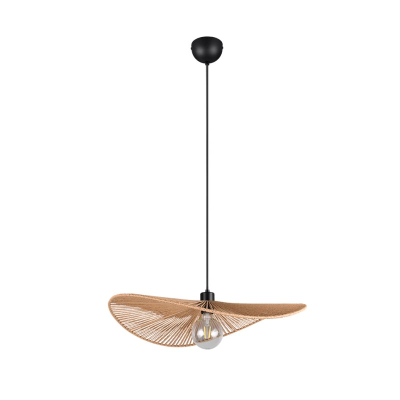 - Laurine - Matt Black Pendant with Paper Yarn Shade ∅ 58 cm Trio-R36161026 - Laurine - Matt Black Pendant with Paper Yarn Shade ∅ 58 cm