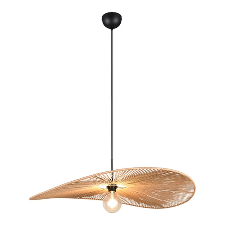 Trio-R36161926 - Laurine - Matt Black Pendant with Paper Yarn Shade ∅ 78 cm