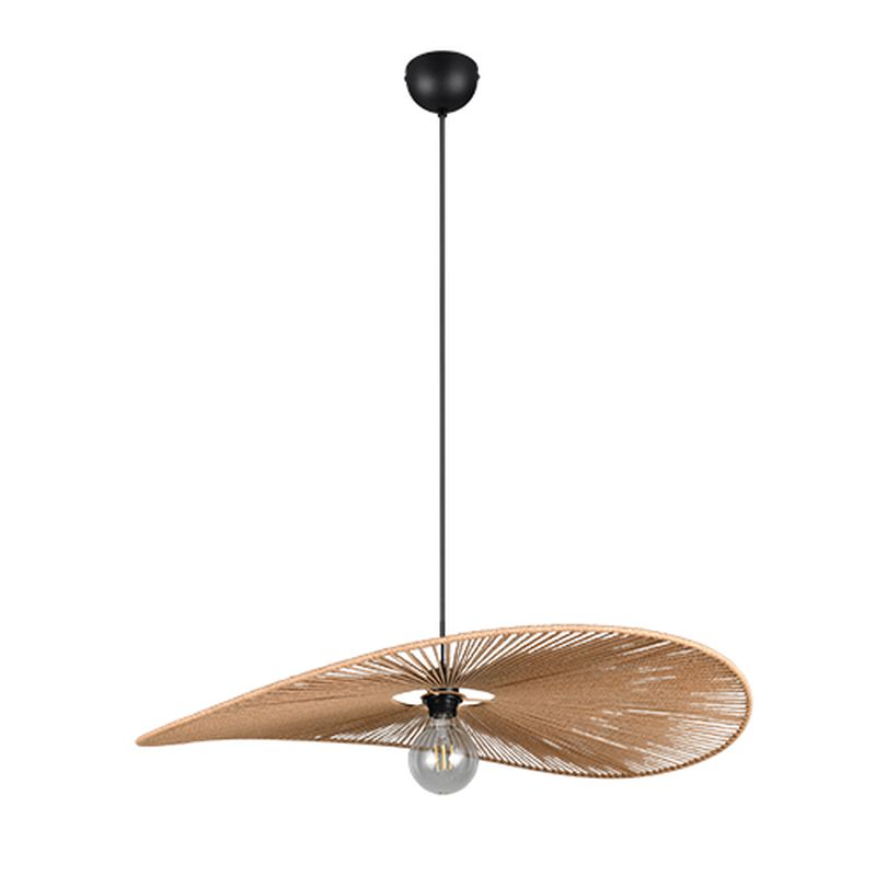 Trio-R36161926 - Laurine - Matt Black Pendant with Paper Yarn Shade ∅ 78 cm