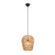 Trio-R36221036 - Jean - Matt Black Pendant with Water Hyacinth Shade