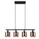 Trio-R36304064 - Jason - Matt Black 4 Light over Island Fitting with Bronze Shade