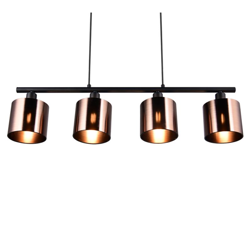 Trio-R36304064 - Jason - Matt Black 4 Light over Island Fitting with Bronze Shade
