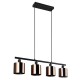 Trio-R36304064 - Jason - Matt Black 4 Light over Island Fitting with Bronze Shade